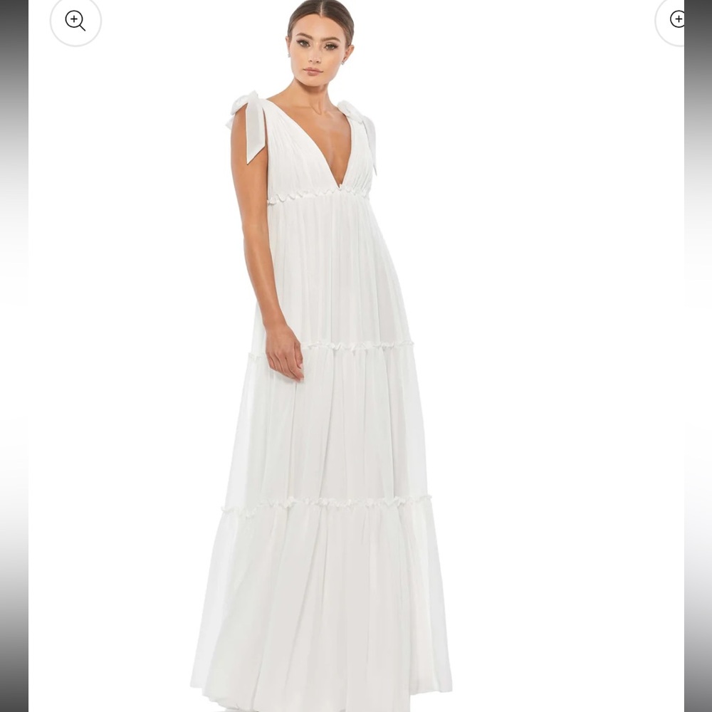 Mac Duggal White Wedding Dress - Picture 1 of 16